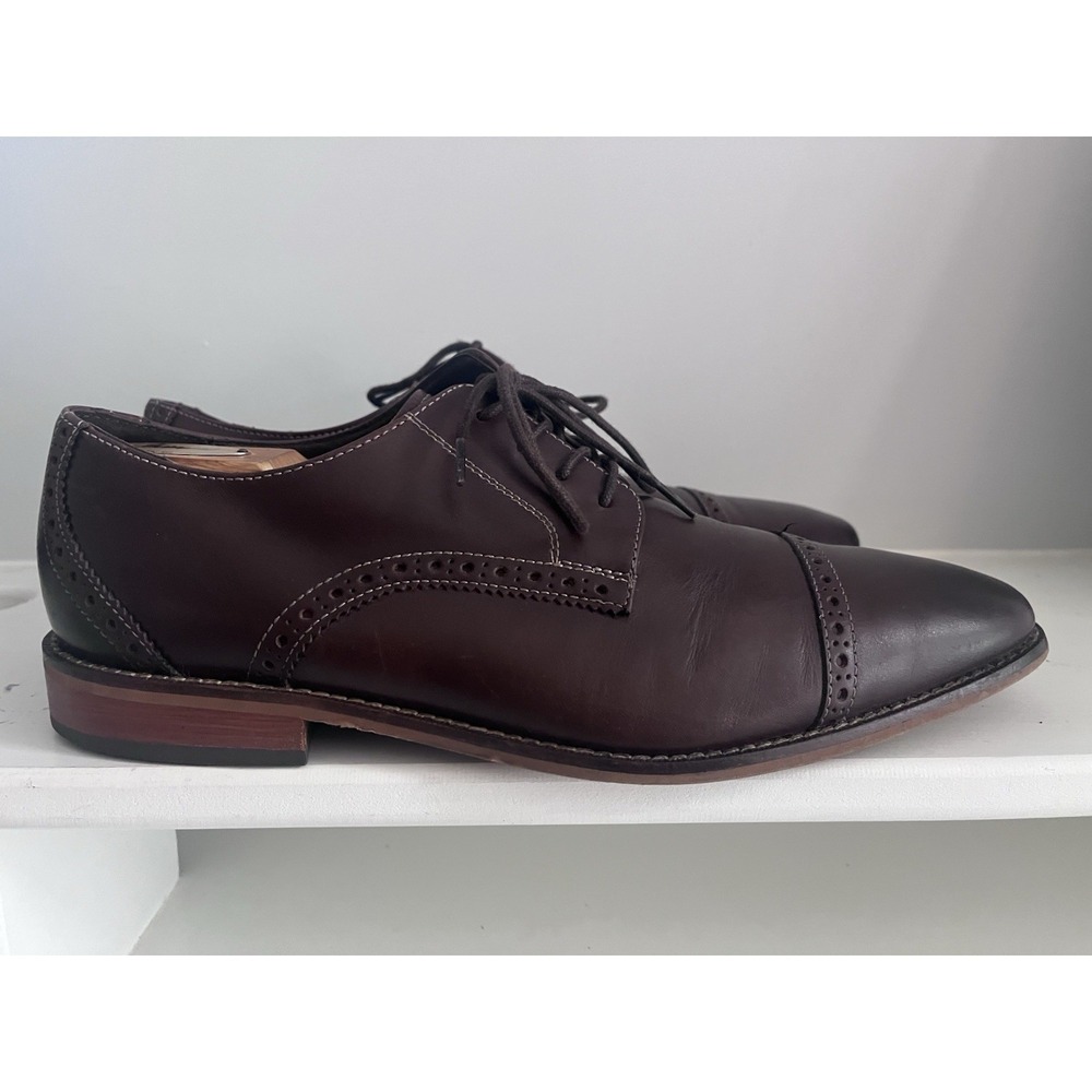 Florsheim Men's Brown Cap Toe Oxford Dress Shoes Size 10.5D Leather Cognac M1